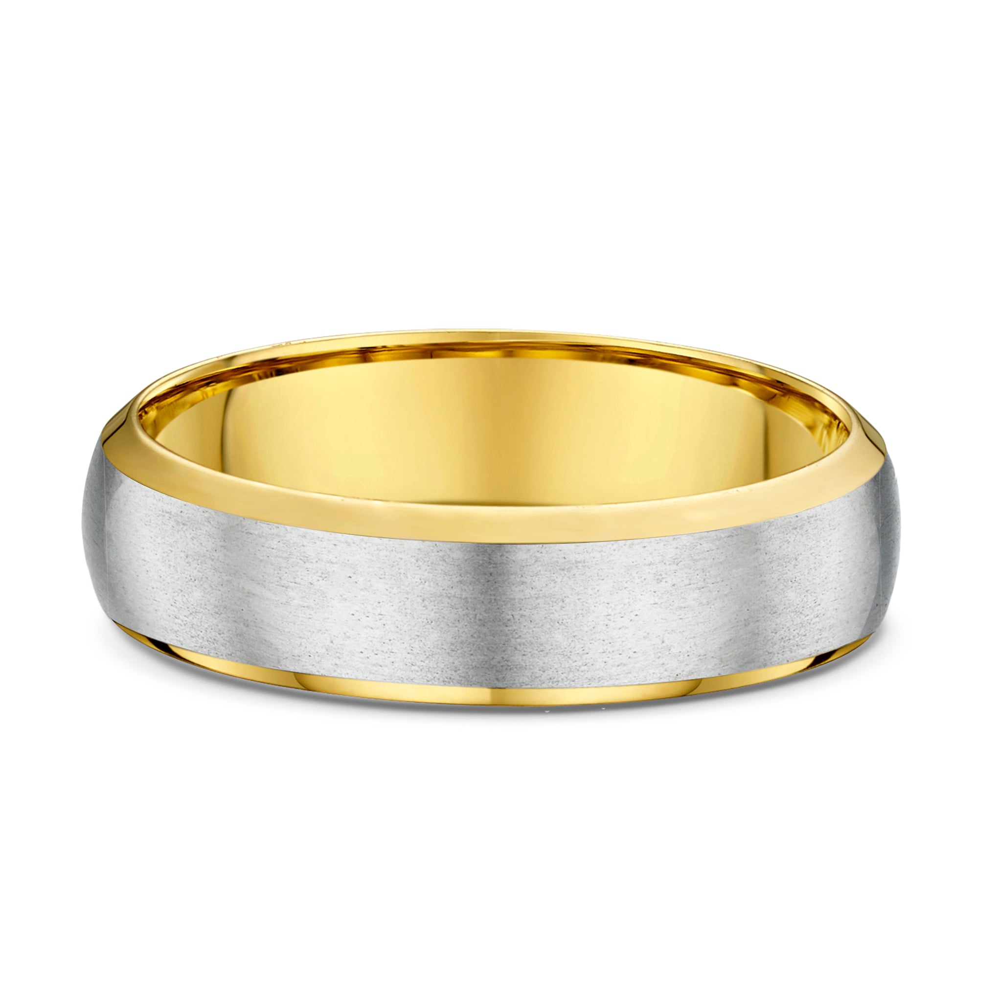 DORA Beveled Edge Two-Tone Wedding Band - 631B02 DORA Beveled Edge Two-Tone Wedding Band - 631B02