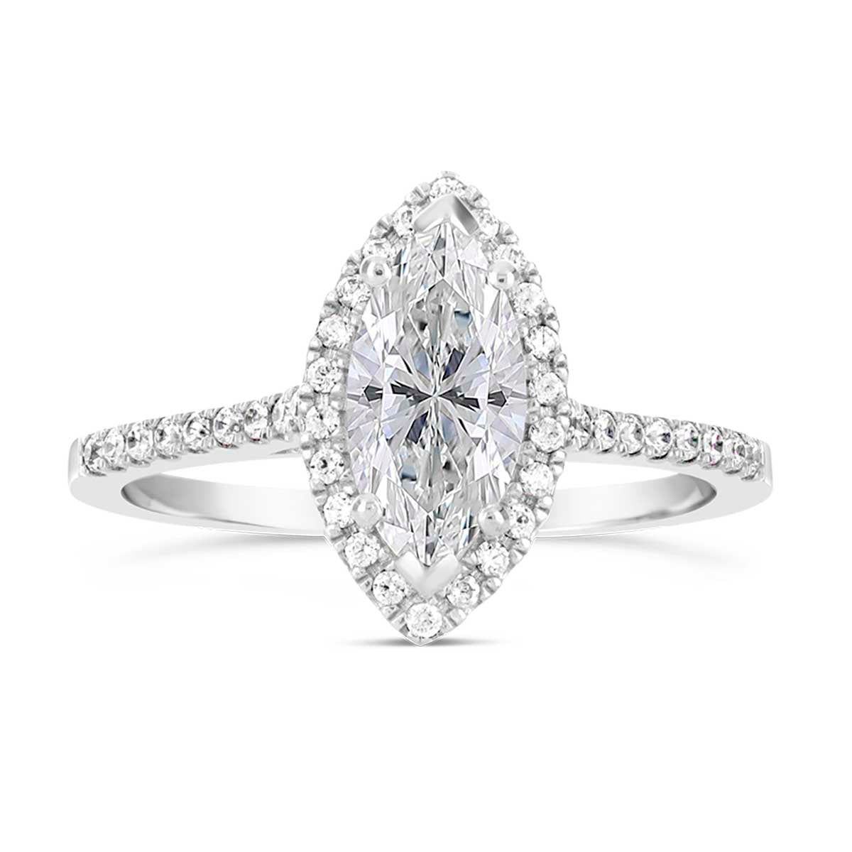 Marquise Shape Diamond Halo Engagement Ring - ACB007 Marquise Shape Diamond Halo Engagement Ring - ACB007