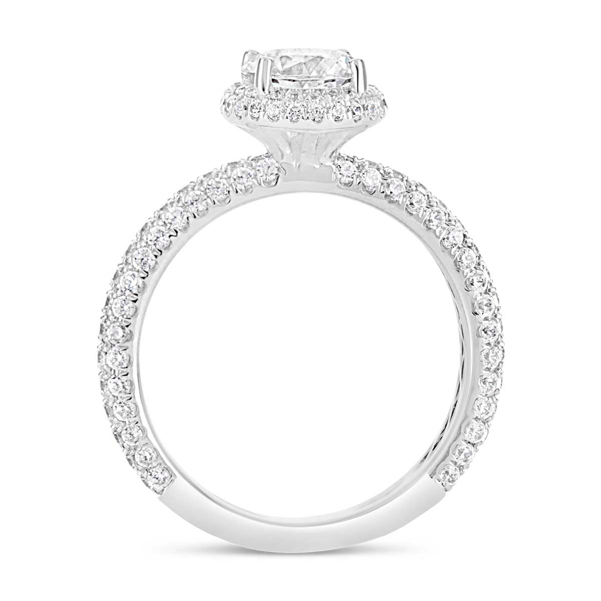 Round Brilliant Cut Diamond Halo Engagement Ring - ACB012 Round Brilliant Cut Diamond Halo Engagement Ring - ACB012