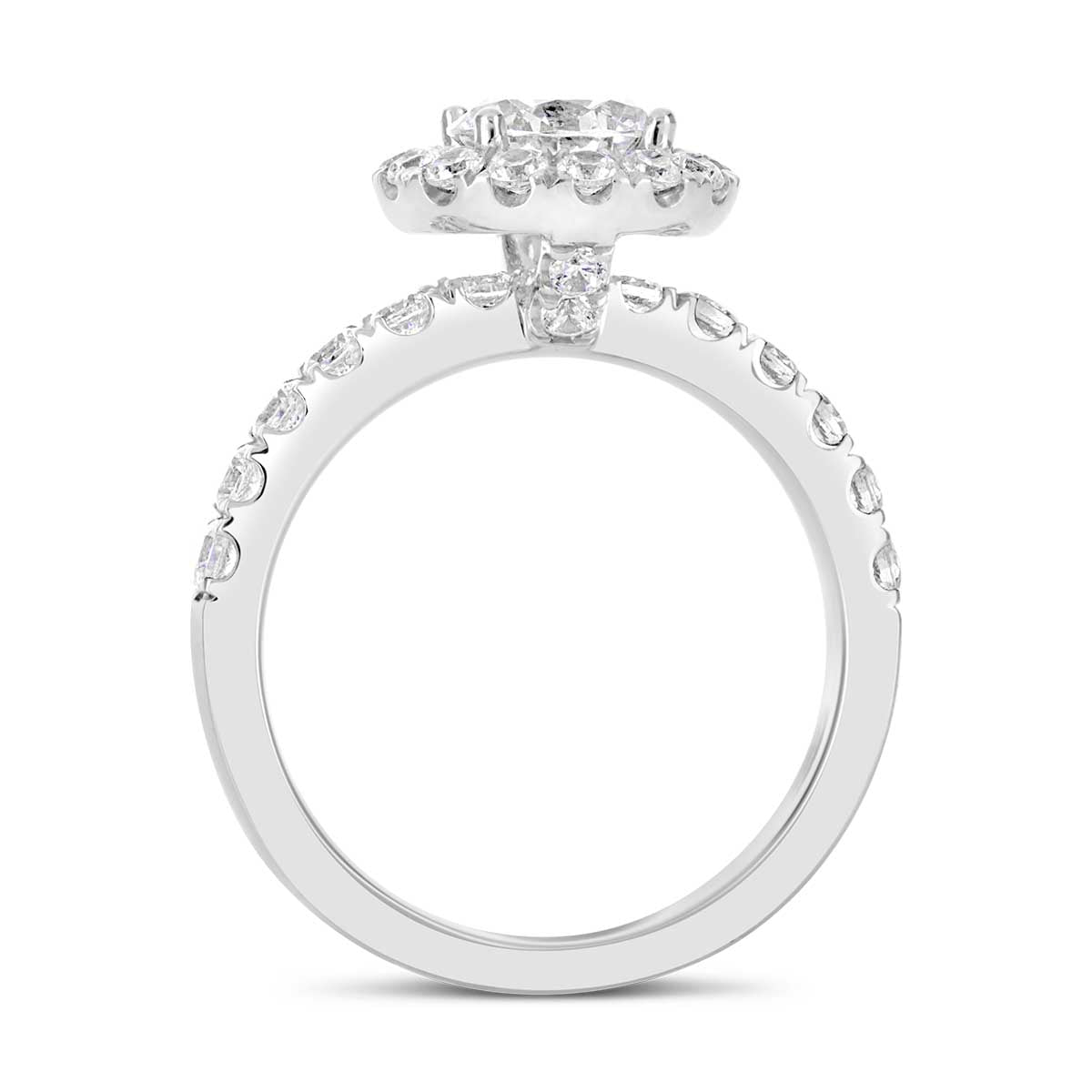 Round Brilliant Cut Diamond Halo Engagement Ring - ACB026 Round Brilliant Cut Diamond Halo Engagement Ring - ACB026
