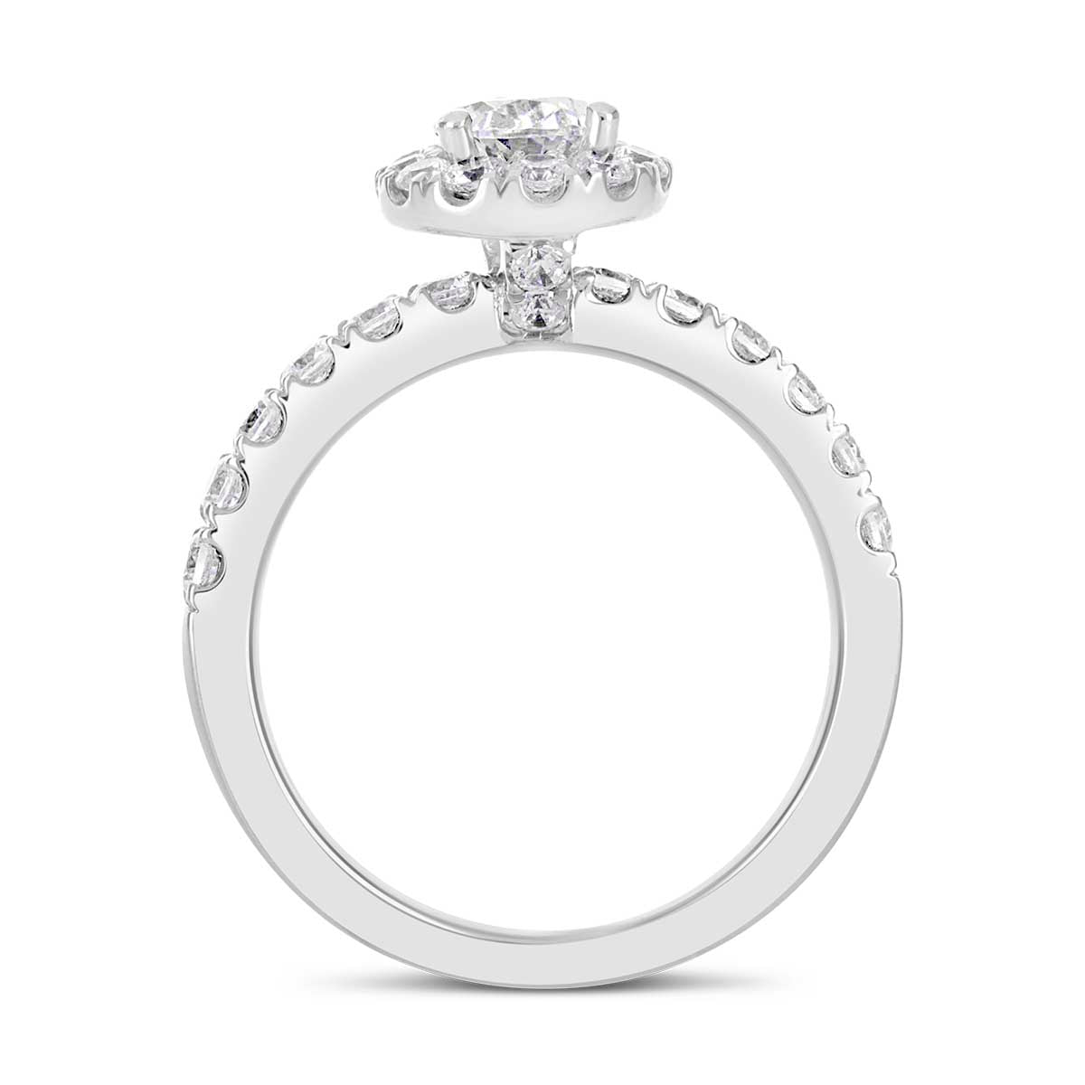 Pear Shape Diamond Halo Engagement Ring - ACB027 Pear Shape Diamond Halo Engagement Ring - ACB027