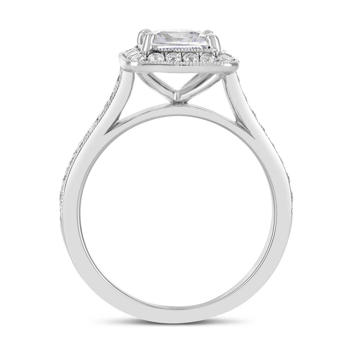 Princess Cut Diamond Halo Engagement Ring - ACB030 Princess Cut Diamond Halo Engagement Ring - ACB030