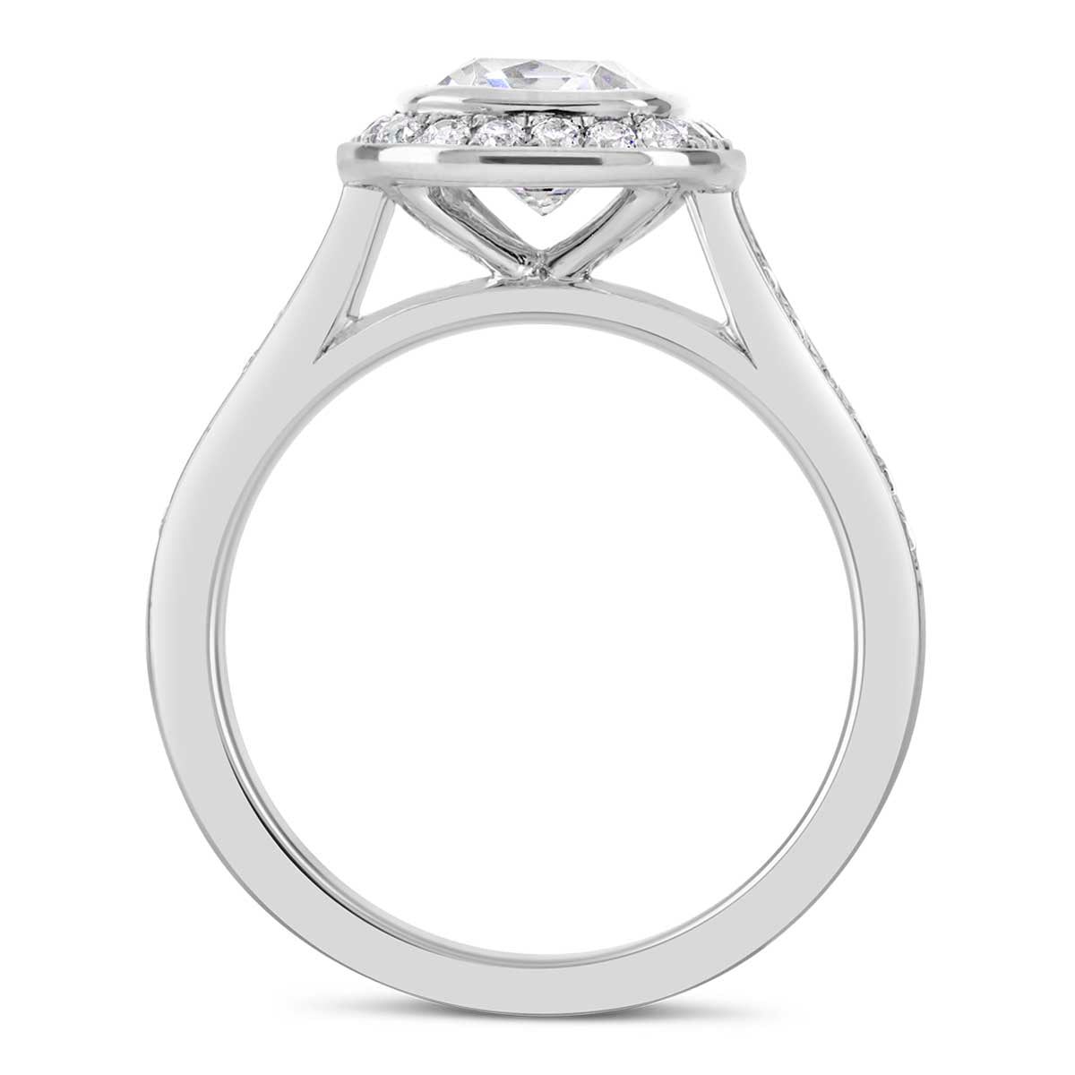 Cushion Cut Diamond Halo Engagement Ring - ACB032 Cushion Cut Diamond Halo Engagement Ring - ACB032