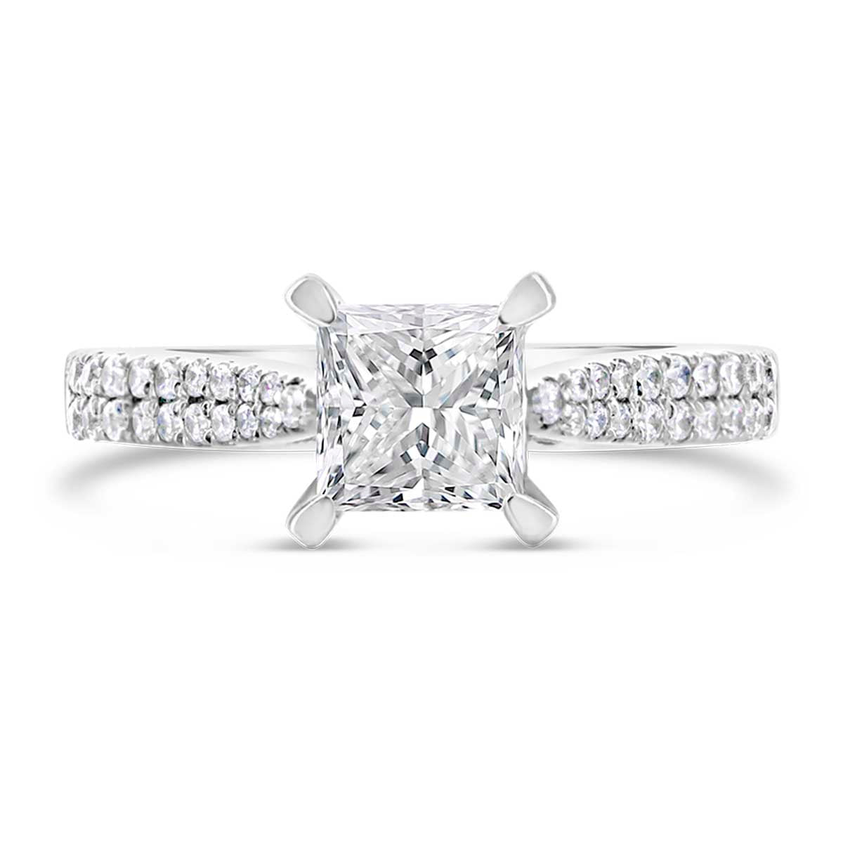 Princess Cut Diamond Engagement Ring - ACB036 Princess Cut Diamond Engagement Ring - ACB036