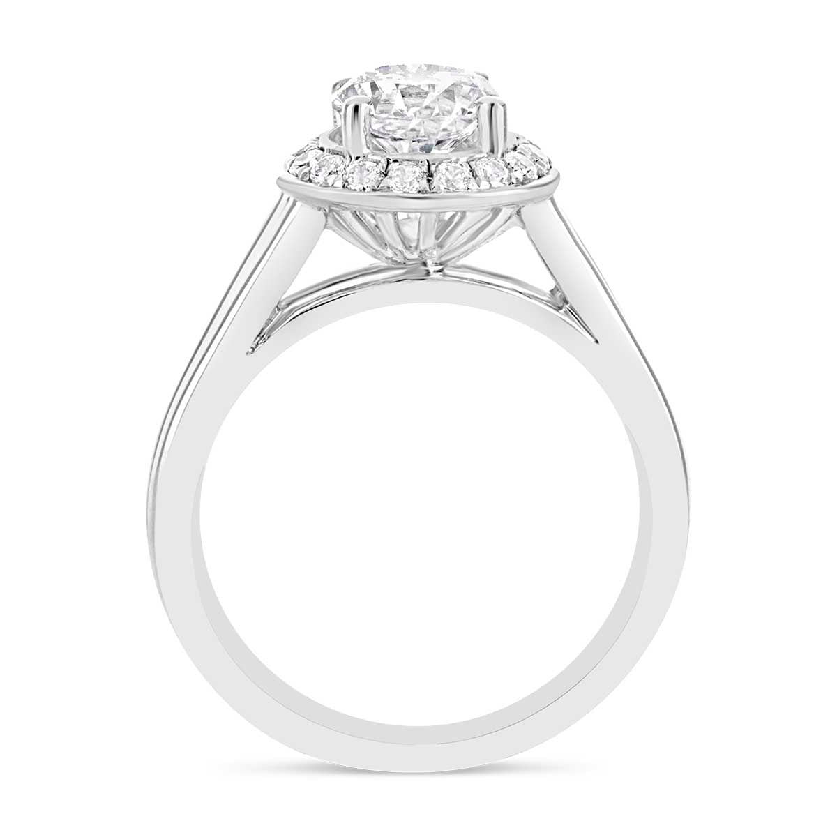 Round Brilliant Cut Diamond Halo Engagement Ring - ACB037 Round Brilliant Cut Diamond Halo Engagement Ring - ACB037