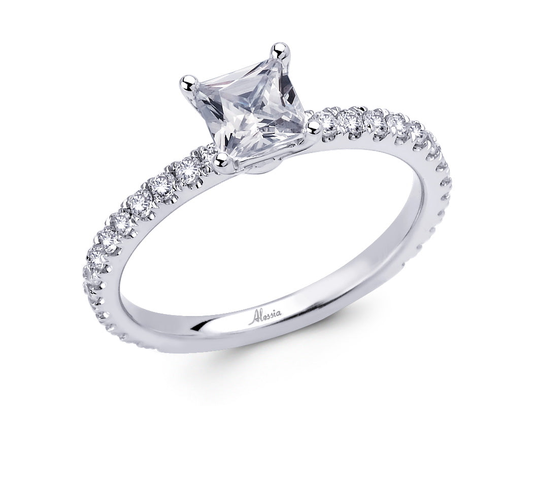 Princess Cut Diamond Engagement Ring - ACB051 Princess Cut Diamond Engagement Ring - ACB051