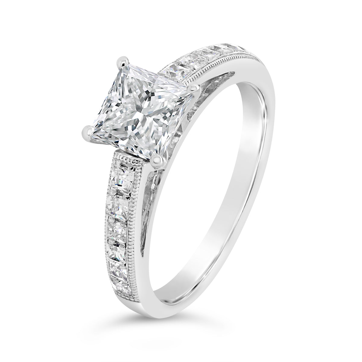 Princess Cut Diamond Engagement Ring - ACB053 Princess Cut Diamond Engagement Ring - ACB053