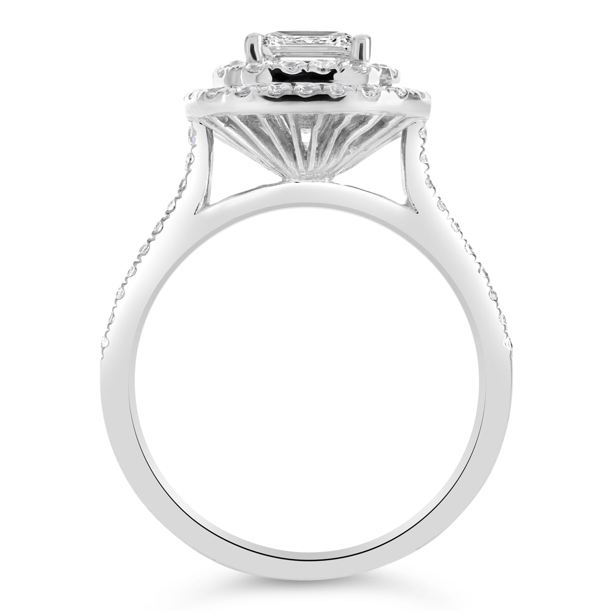 Princess Cut Diamond Halo Engagement Ring - ACB062 Princess Cut Diamond Halo Engagement Ring - ACB062