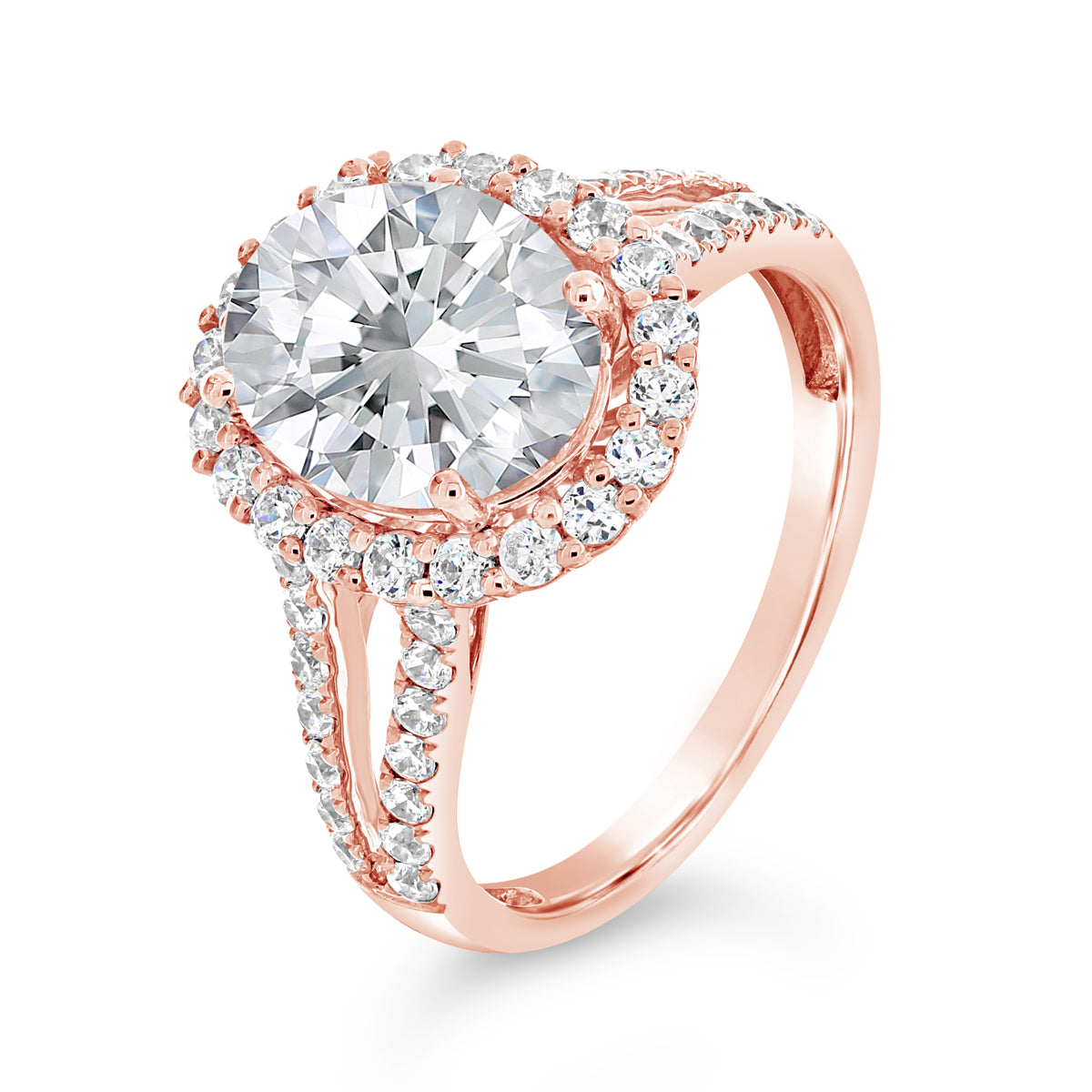 Oval Shape Diamond Halo Engagemnet Ring with Split Band - ACB063 Oval Shape Diamond Halo Engagemnet Ring with Split Band - ACB063
