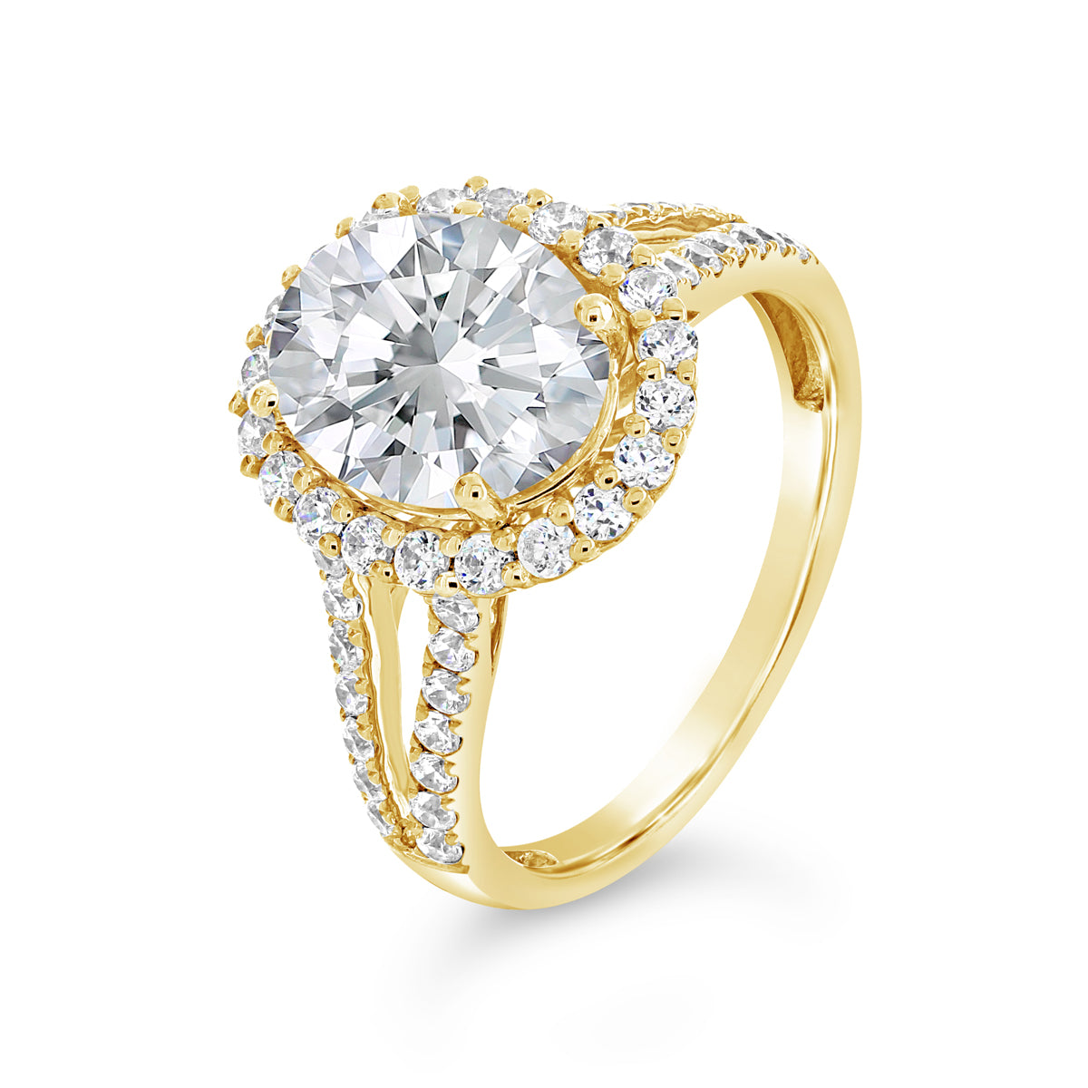 Oval Shape Diamond Halo Engagemnet Ring with Split Band - ACB063 Oval Shape Diamond Halo Engagemnet Ring with Split Band - ACB063