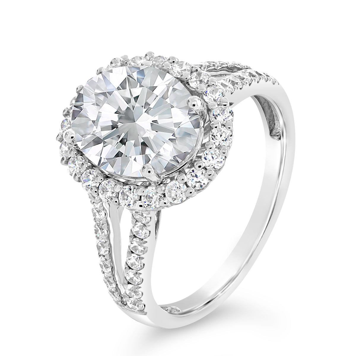 Oval Shape Diamond Halo Engagemnet Ring with Split Band - ACB063 Oval Shape Diamond Halo Engagemnet Ring with Split Band - ACB063