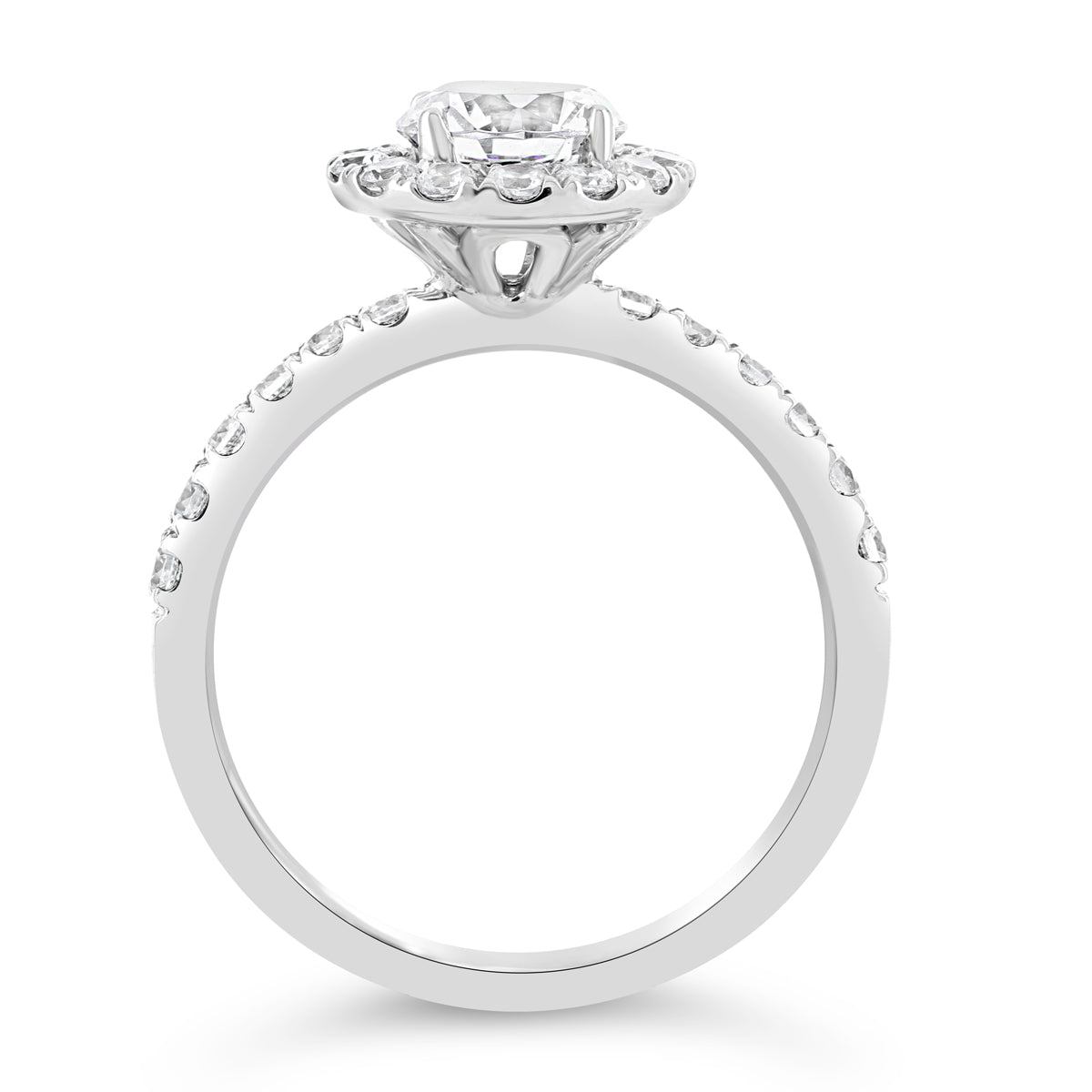 Round Brilliant Cut Diamond Halo Engagement Ring - ACB113 Round Brilliant Cut Diamond Halo Engagement Ring - ACB113