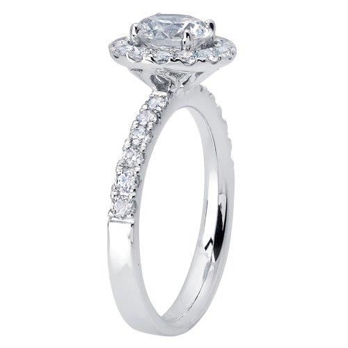 Round Brilliant Cut Diamond Halo Engagement Ring - ACB113 Round Brilliant Cut Diamond Halo Engagement Ring - ACB113