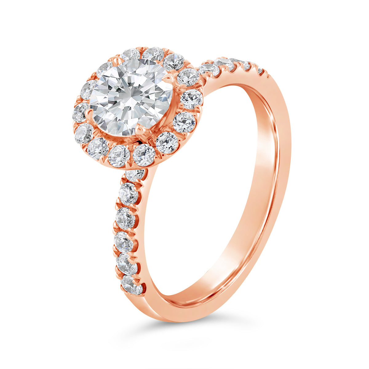 Round Brilliant Cut Diamond Halo Engagement Ring - ACB113 Round Brilliant Cut Diamond Halo Engagement Ring - ACB113