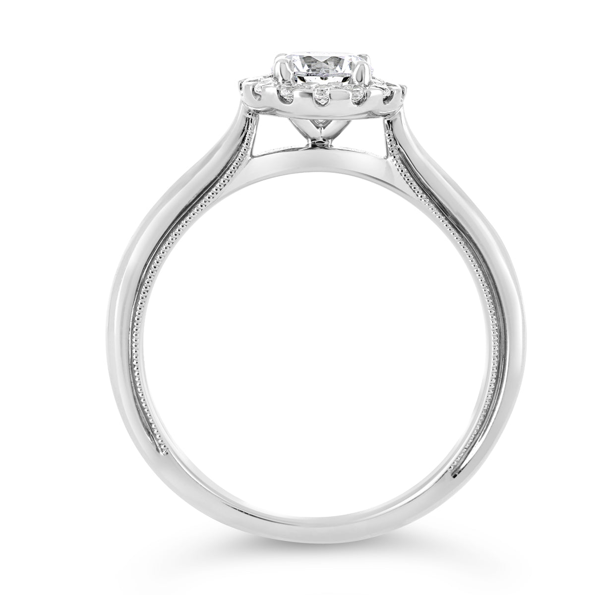 Round Brilliant Cut Diamond Halo Engagement ring - ACB114 Round Brilliant Cut Diamond Halo Engagement ring - ACB114