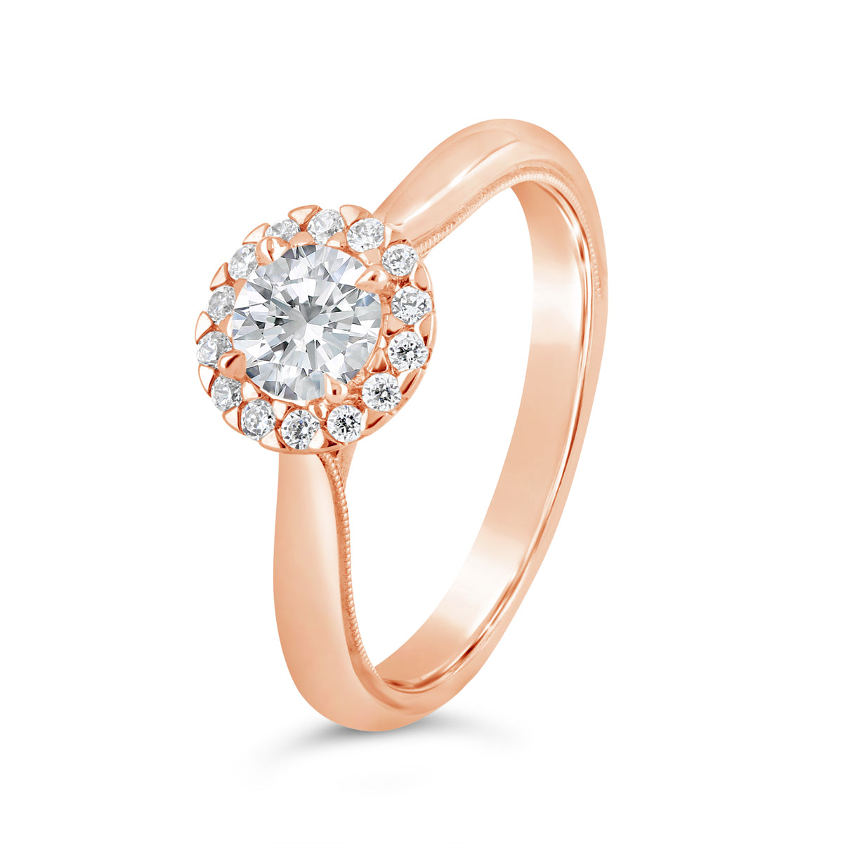 Round Brilliant Cut Diamond Halo Engagement ring - ACB114 Round Brilliant Cut Diamond Halo Engagement ring - ACB114