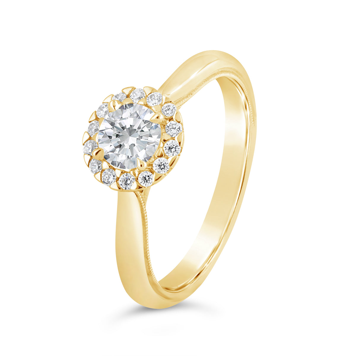 Round Brilliant Cut Diamond Halo Engagement ring - ACB114 Round Brilliant Cut Diamond Halo Engagement ring - ACB114