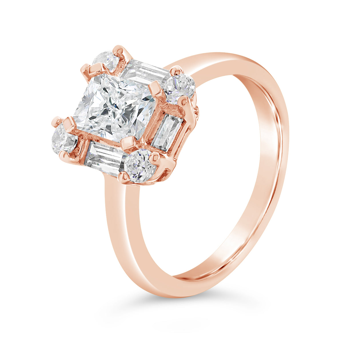 Radiant Cut Diamond Halo Engagement Ring - ACB118 Radiant Cut Diamond Halo Engagement Ring - ACB118