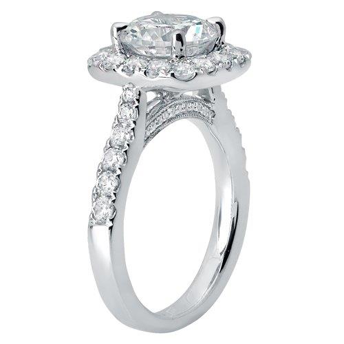 Round Brilliant Cut Diamond Halo Engagement Ring - ACB120 Round Brilliant Cut Diamond Halo Engagement Ring - ACB120