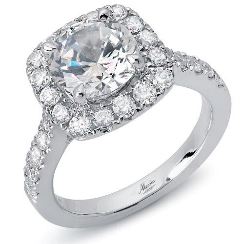 Round Brilliant Cut Diamond Halo Engagement Ring - ACB120 Round Brilliant Cut Diamond Halo Engagement Ring - ACB120