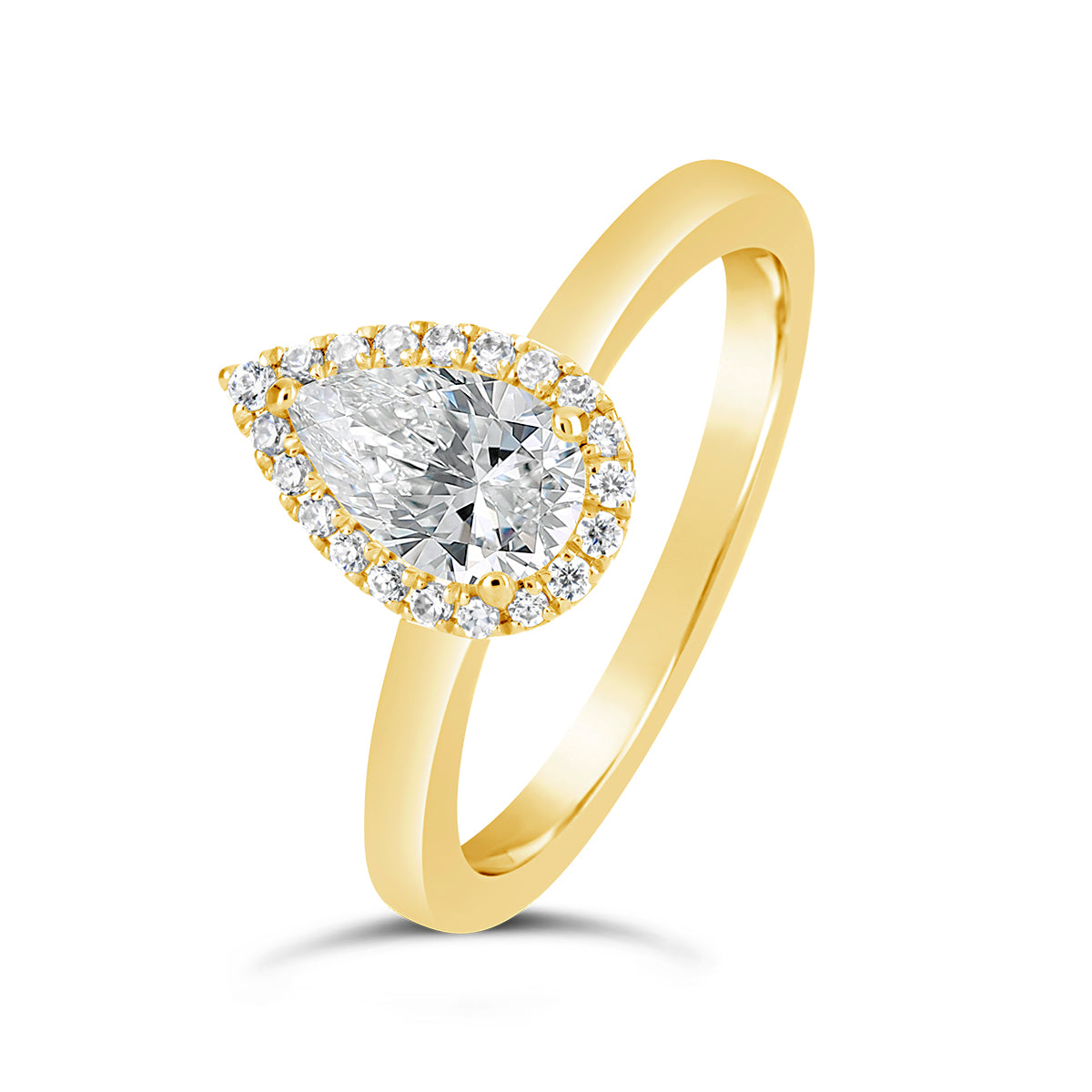 Pear Shape Diamond Halo Engagement Ring - ACB123 Pear Shape Diamond Halo Engagement Ring - ACB123