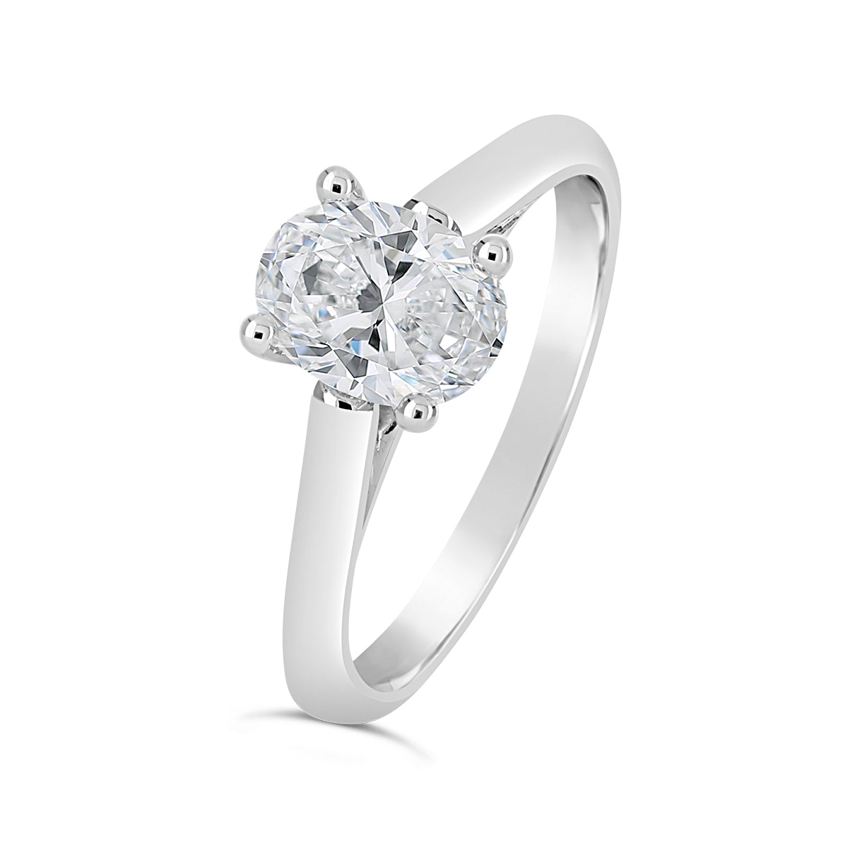 Oval Cut Cathedral Solitaire Engagement Ring - ACB125 Oval Cut Cathedral Solitaire Engagement Ring - ACB125