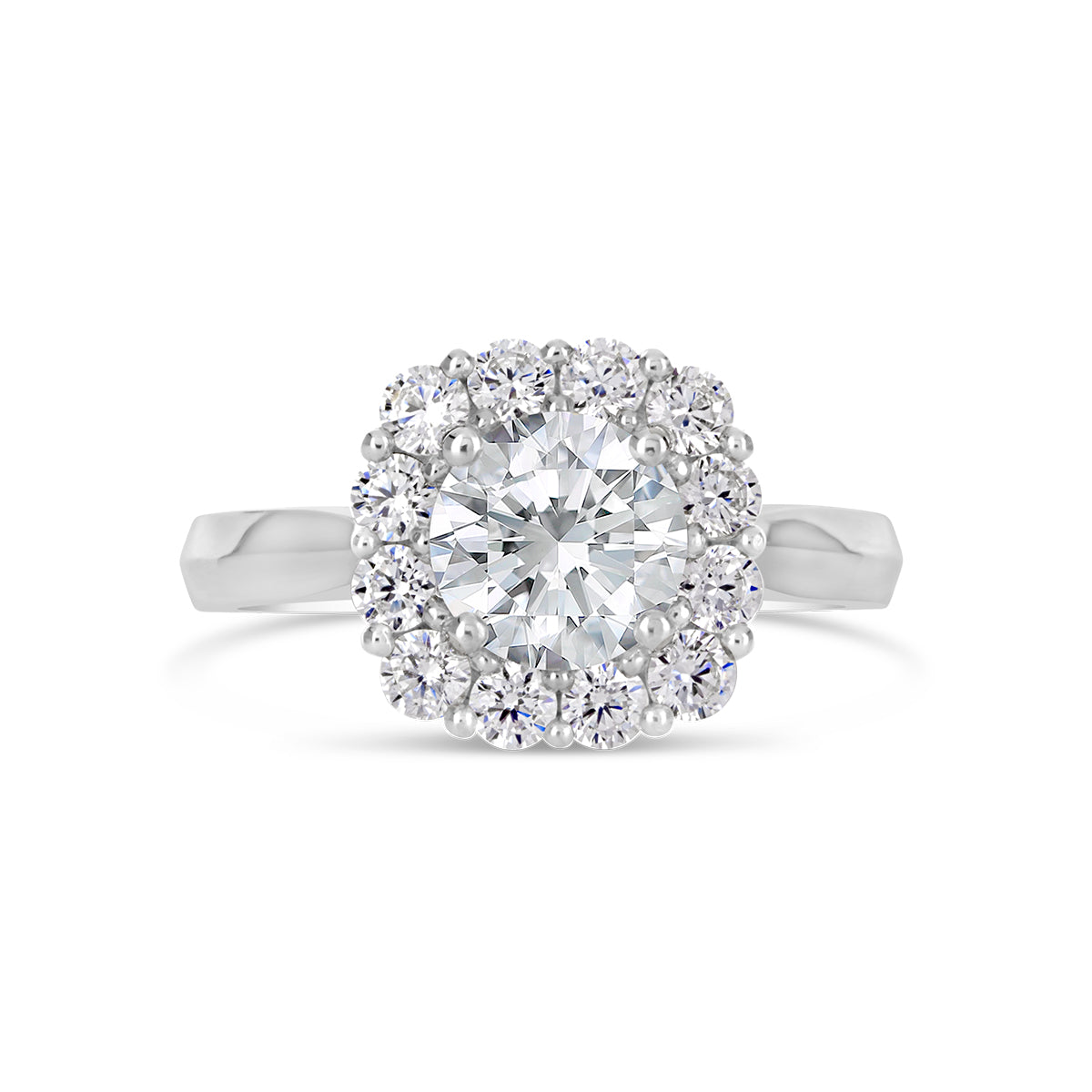 Round Brilliant Cut Diamond Halo Engagement Ring - ACB126 Round Brilliant Cut Diamond Halo Engagement Ring - ACB126