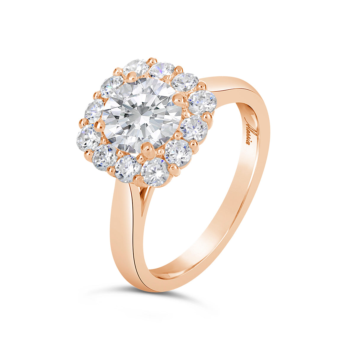 Round Brilliant Cut Diamond Halo Engagement Ring - ACB126 Round Brilliant Cut Diamond Halo Engagement Ring - ACB126