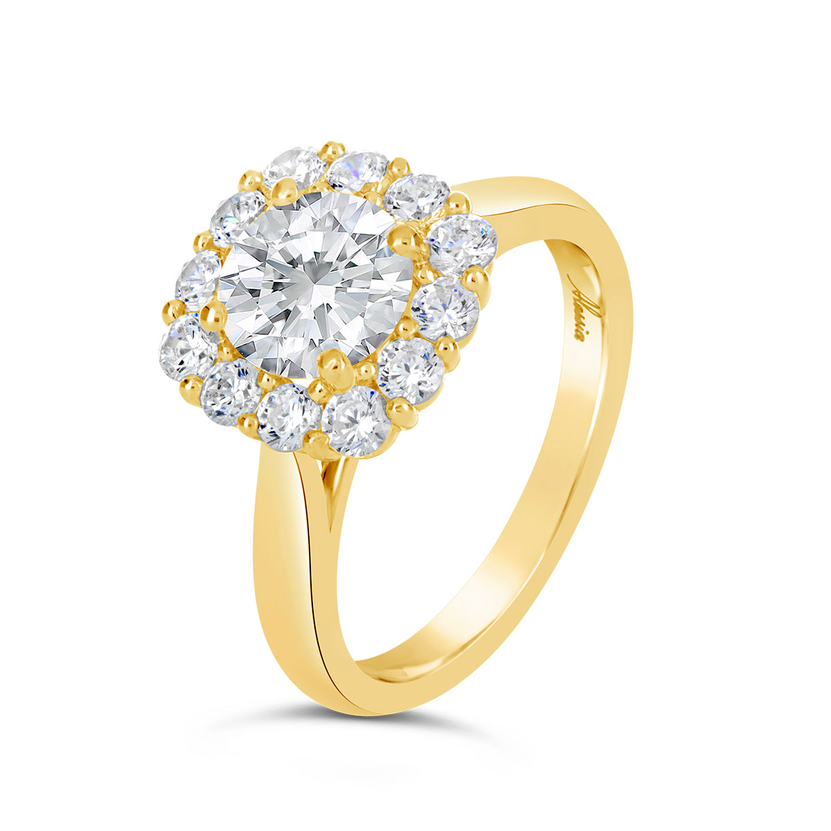 Round Brilliant Cut Diamond Halo Engagement Ring - ACB126 Round Brilliant Cut Diamond Halo Engagement Ring - ACB126