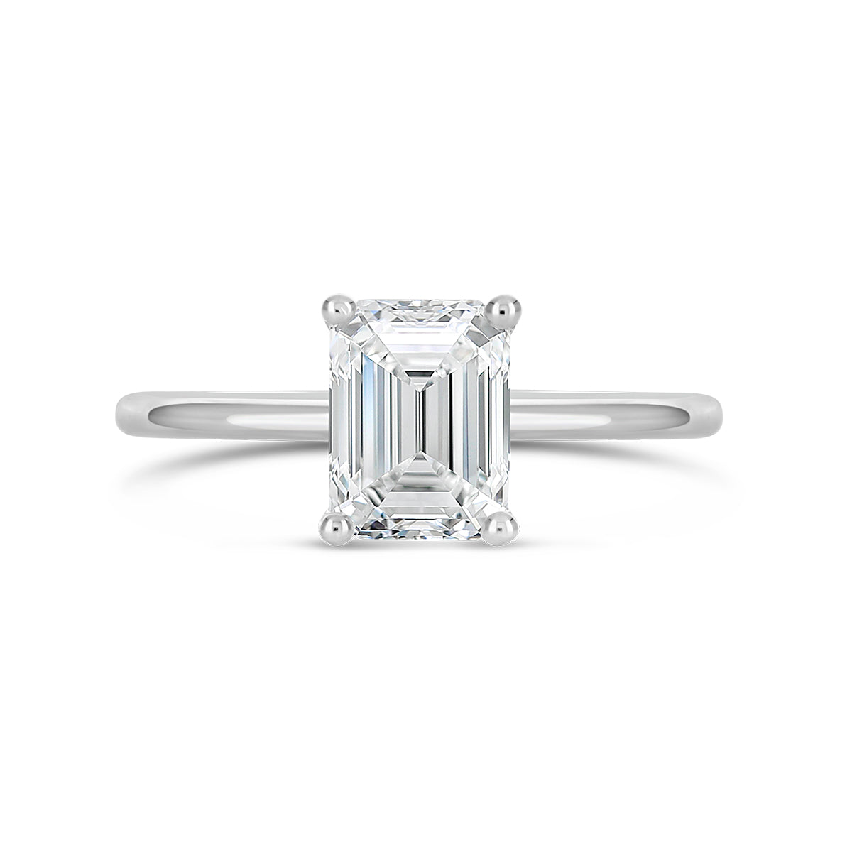 Emerald Cut Solitaire Diamond Engagement Ring - ACB129 Emerald Cut Solitaire Diamond Engagement Ring - ACB129
