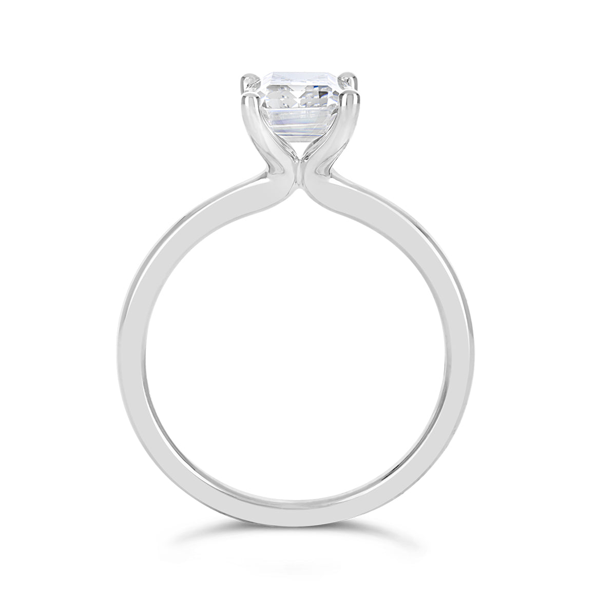 Emerald Cut Solitaire Diamond Engagement Ring - ACB129 Emerald Cut Solitaire Diamond Engagement Ring - ACB129