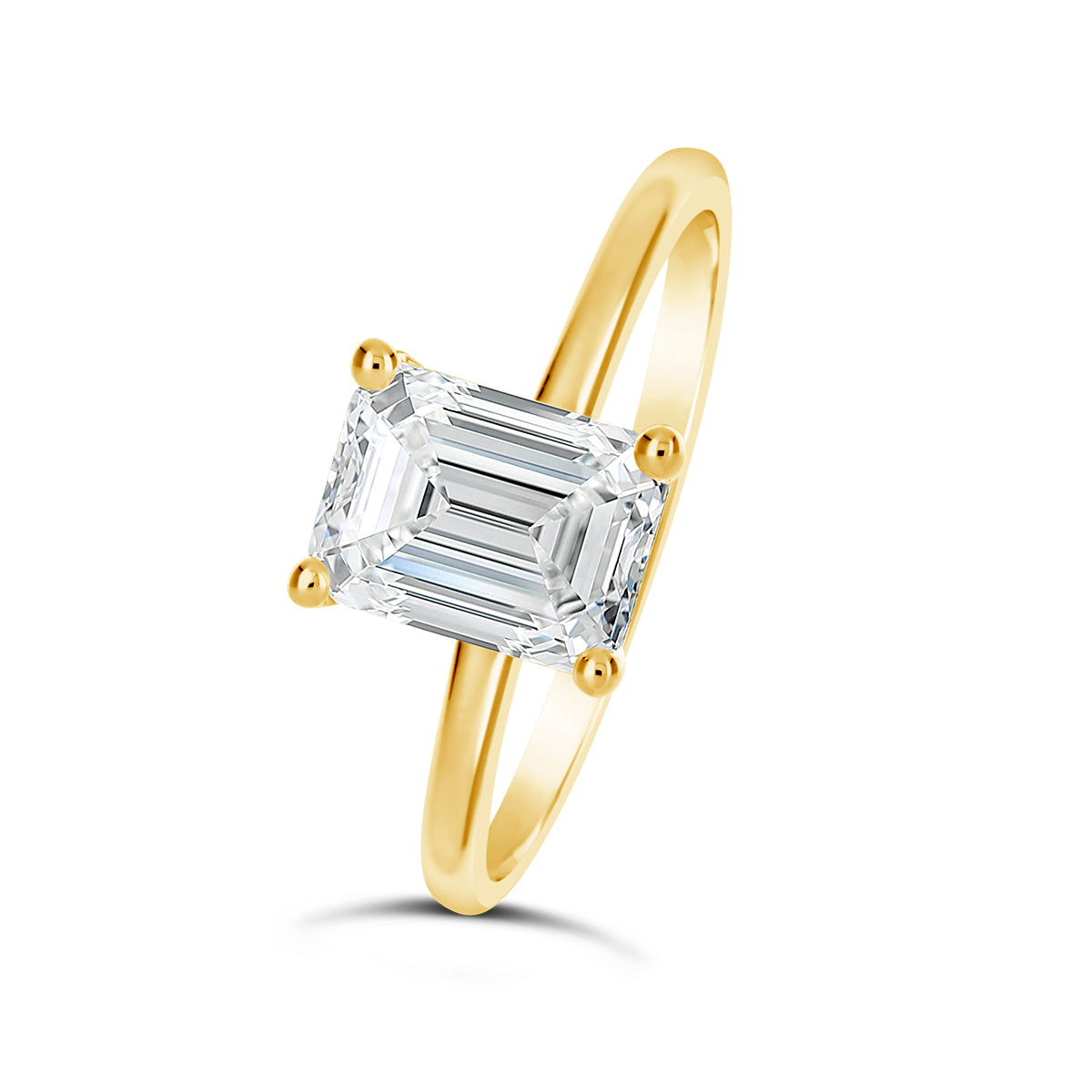 Emerald Cut Solitaire Diamond Engagement Ring - ACB129 Emerald Cut Solitaire Diamond Engagement Ring - ACB129