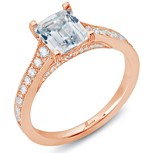 Emerald Cut Diamond Engagement Ring - ACB231 Emerald Cut Diamond Engagement Ring - ACB231
