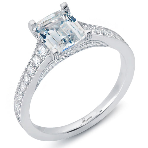 Emerald Cut Diamond Engagement Ring - ACB231 Emerald Cut Diamond Engagement Ring - ACB231