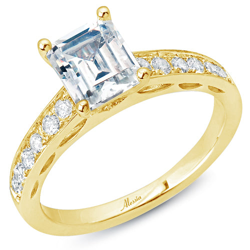 Emerald Cut Diamond Engagement Ring - ACB235 Emerald Cut Diamond Engagement Ring - ACB235