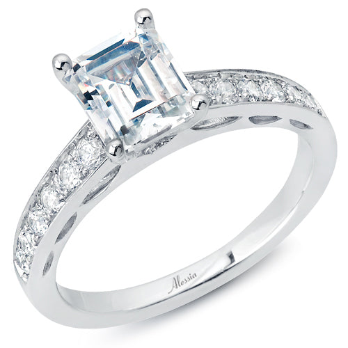 Emerald Cut Diamond Engagement Ring - ACB235 Emerald Cut Diamond Engagement Ring - ACB235