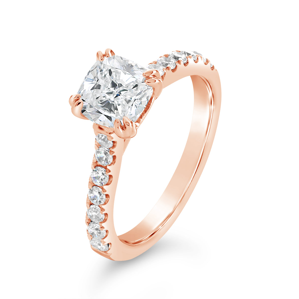Cushion Cut Cathedral Diamond Engagement Ring - ACB241 Cushion Cut Cathedral Diamond Engagement Ring - ACB241