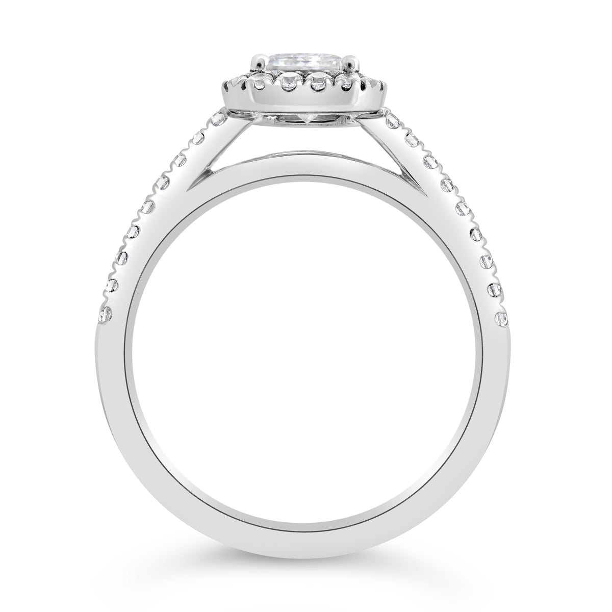 Emerald Cut Diamond Halo Engagement Ring - ACB249 Emerald Cut Diamond Halo Engagement Ring - ACB249