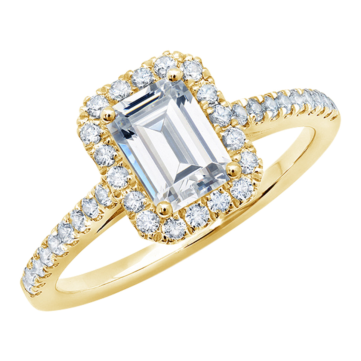 Emerald Cut Diamond Halo Engagement Ring - ACB249 Emerald Cut Diamond Halo Engagement Ring - ACB249