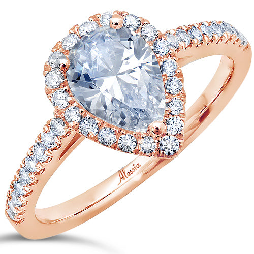 Pear Shape Diamond Halo and Cathedral Engagement Ring - ACB251 Pear Shape Diamond Halo and Cathedral Engagement Ring - ACB251