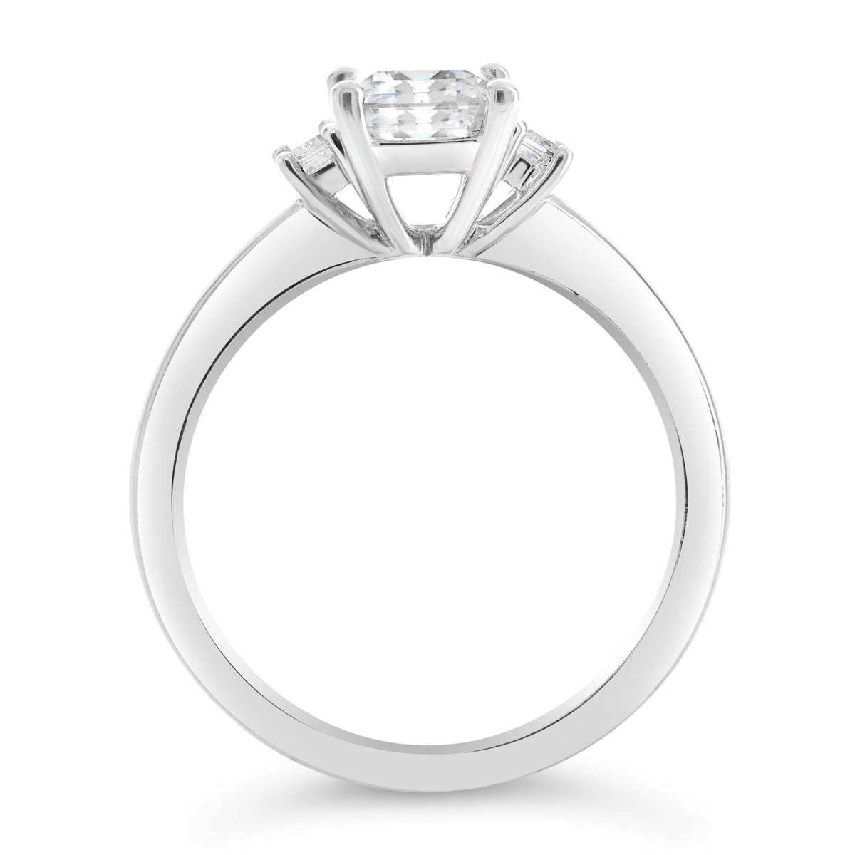 Emerald Cut Three Stone Diamond Solitaire Engagement Ring - ACB252 Emerald Cut Three Stone Diamond Solitaire Engagement Ring - ACB252