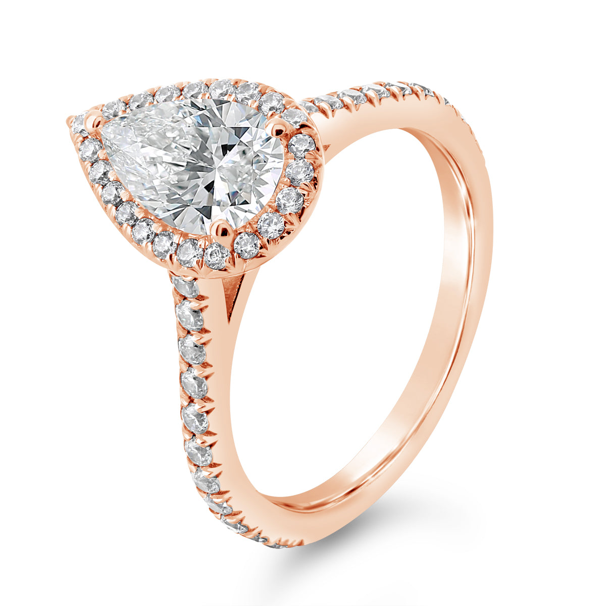Pear Shape Diamond Halo and Cathedral Engagement Ring - ACB404 Pear Shape Diamond Halo and Cathedral Engagement Ring - ACB404