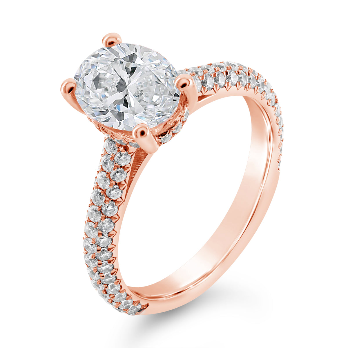Oval Cut Diamond Cathedral Engagement Ring - ACB405 Oval Cut Diamond Cathedral Engagement Ring - ACB405