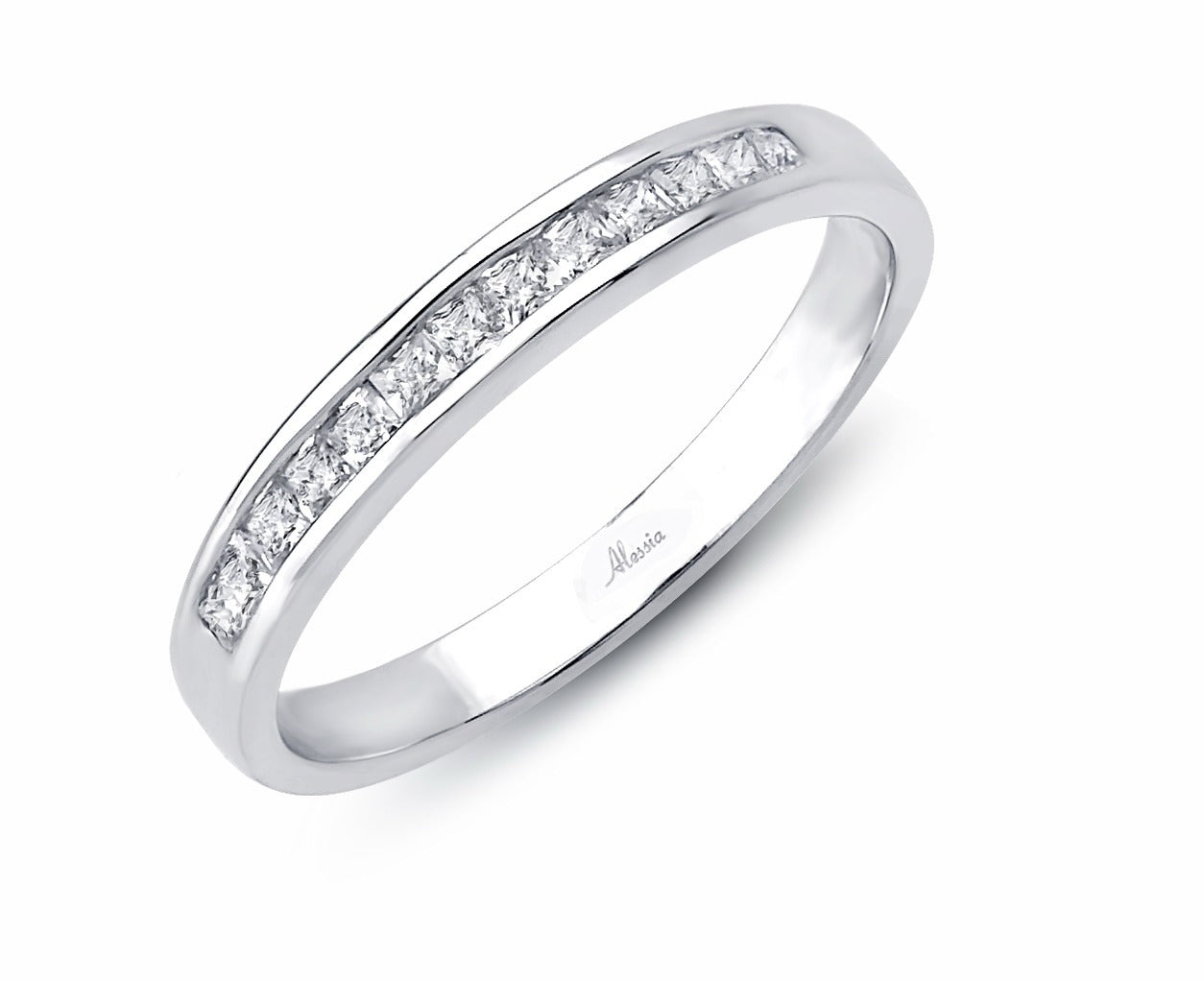 Channel Set Princess Cut Diamond Wedding Ring - ACE015 Channel Set Princess Cut Diamond Wedding Ring - ACE015