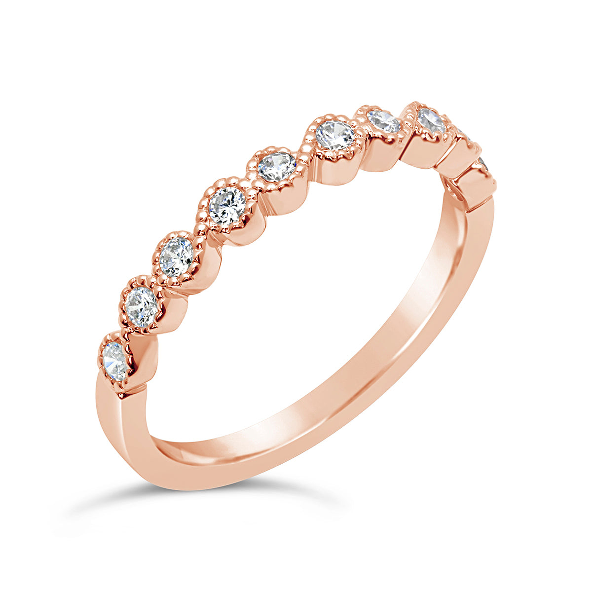 Vintage Milgrain Diamond Wedding Band - CR3665 Vintage Milgrain Diamond Wedding Band - CR3665