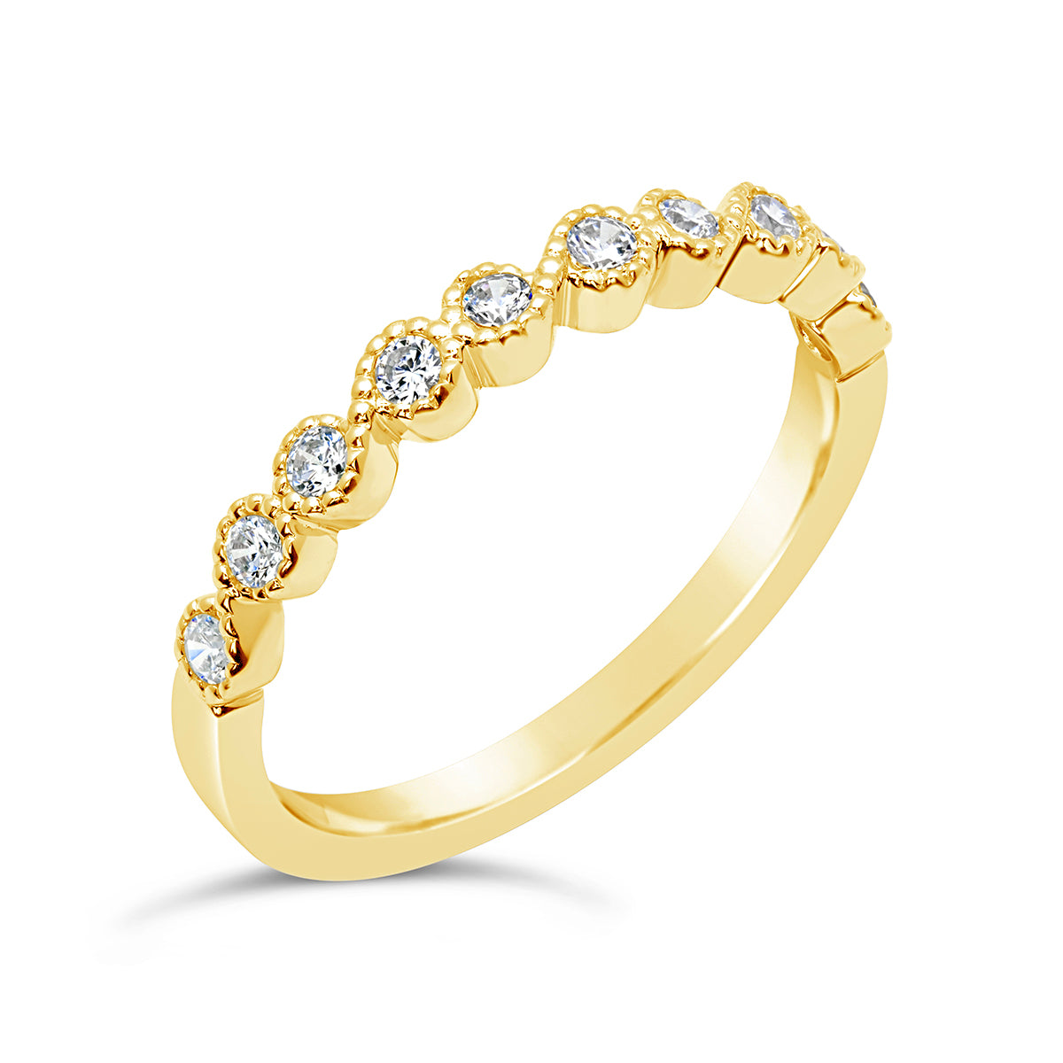 Vintage Milgrain Diamond Wedding Band - CR3665 Vintage Milgrain Diamond Wedding Band - CR3665