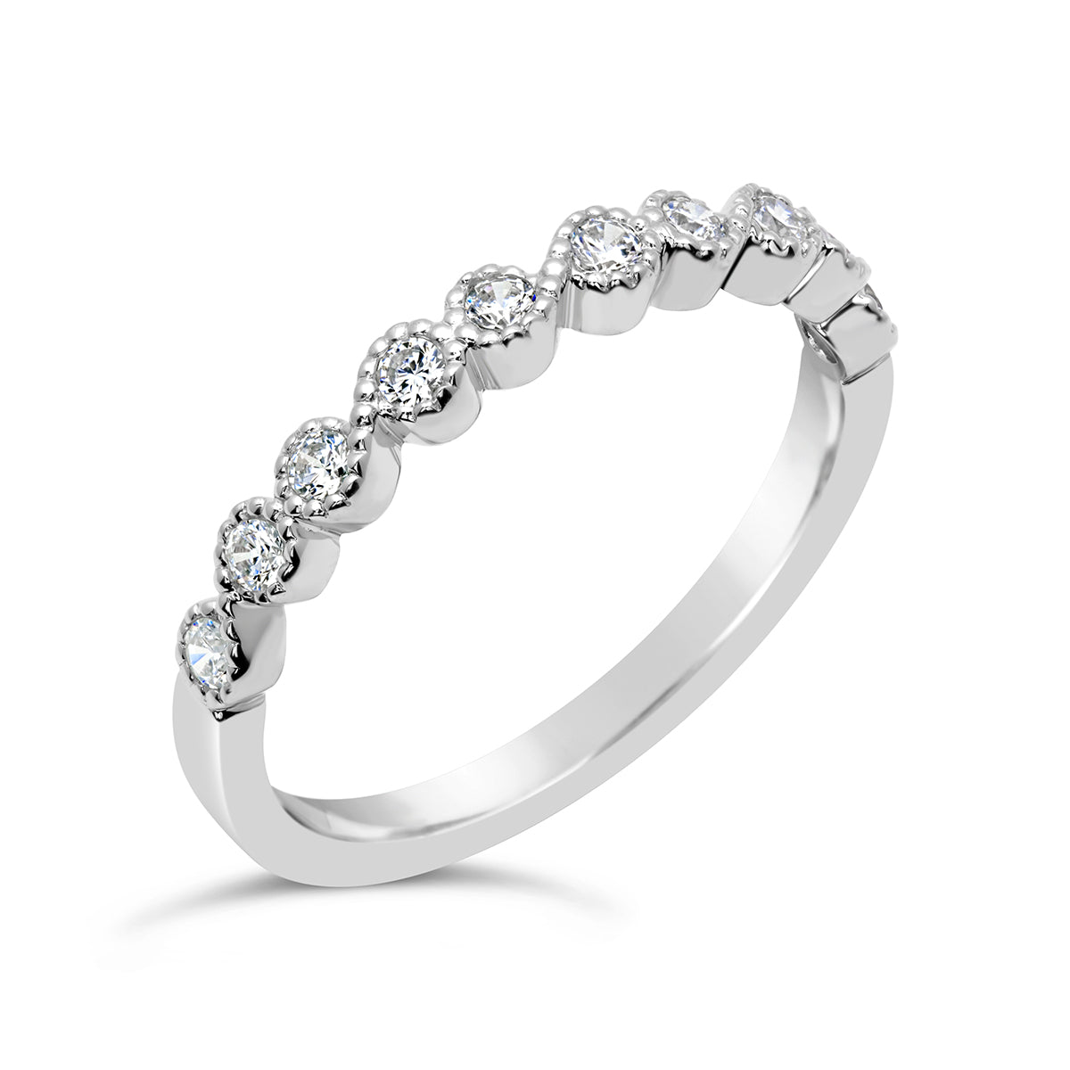 Vintage Milgrain Diamond Wedding Band - CR3665 Vintage Milgrain Diamond Wedding Band - CR3665