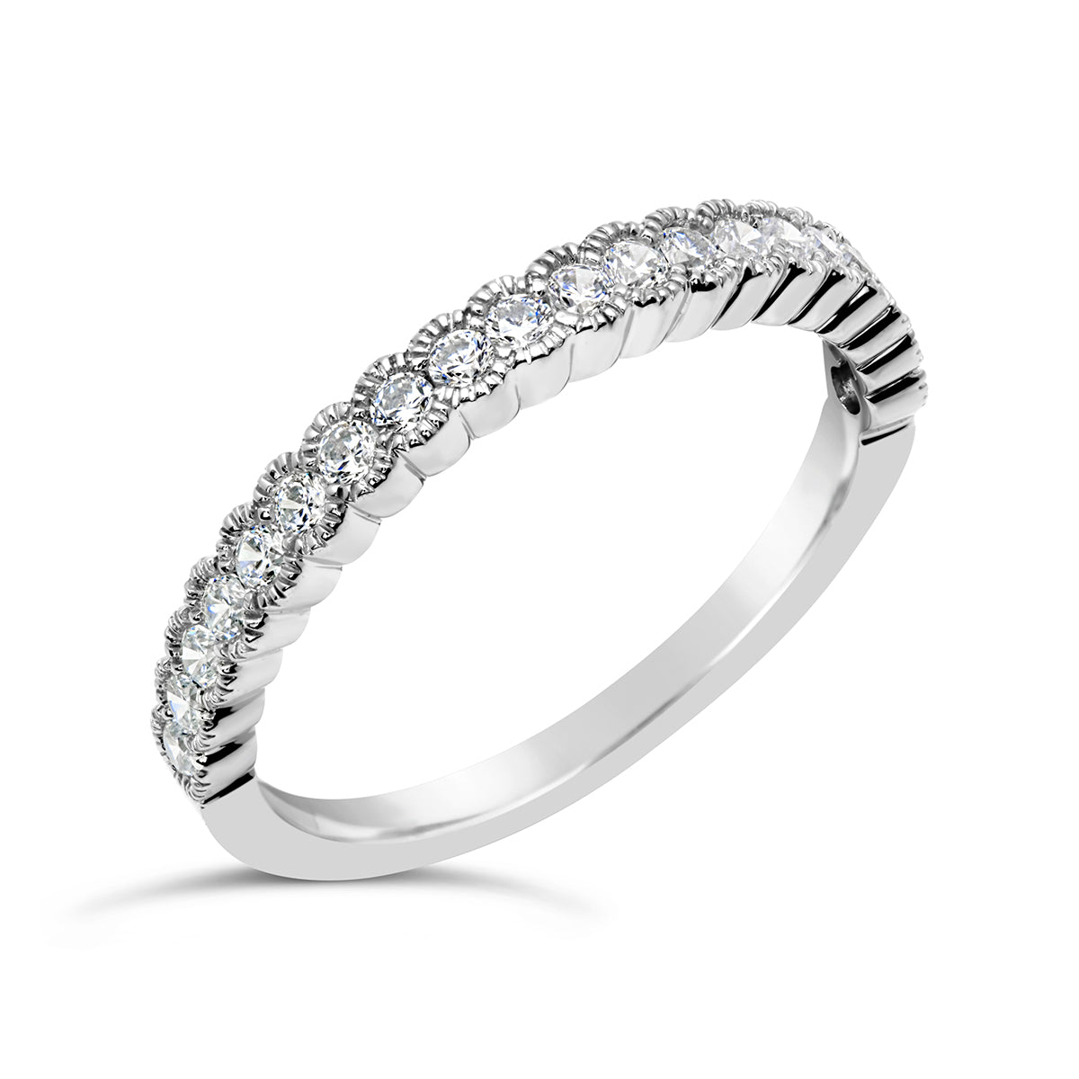 Vintage inspired Diamond Wedding Band - CR3667 Vintage inspired Diamond Wedding Band - CR3667