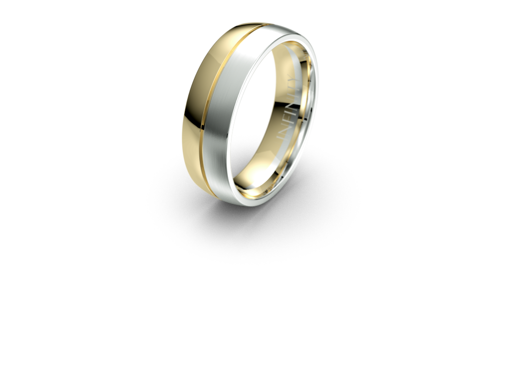 Infinity Two-Tone Mens Wedding Band - IN1007 Infinity Two-Tone Mens Wedding Band - IN1007