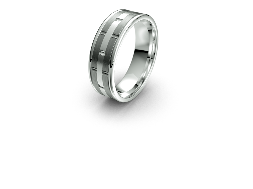 Infinity Mens Wedding Band with Alternating Brick Pattern - IN1022 Infinity Mens Wedding Band with Alternating Brick Pattern - IN1022